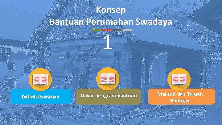 Konsep Bantuan Perumahan Swadaya 1 Definisi bantuan Dasar program bantuan Maksud dan Tujuan Bantuan