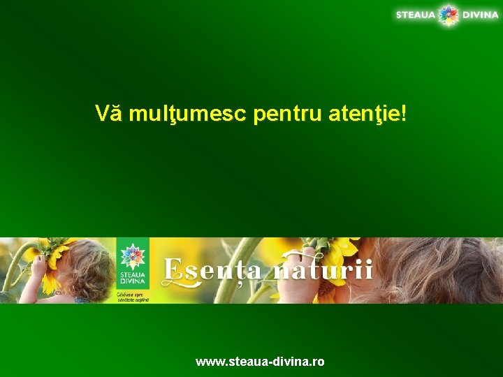 Vă mulţumesc pentru atenţie! www. steaua-divina. ro 