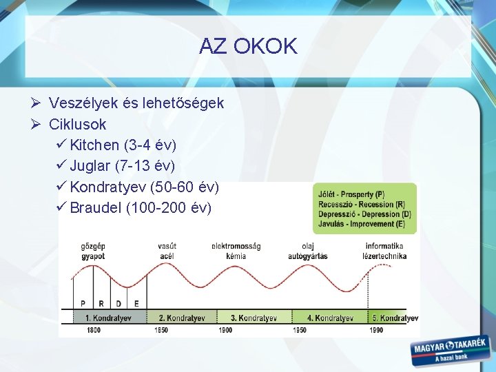 AZ OKOK Ø Veszélyek és lehetőségek Ø Ciklusok ü Kitchen (3 -4 év) ü