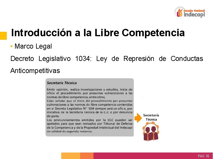 Introducción a la Libre Competencia • Marco Legal Decreto Legislativo 1034: Ley de Represión