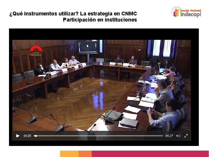 ¿Qué instrumentos utilizar? La estrategia en CNMC Participación en instituciones 