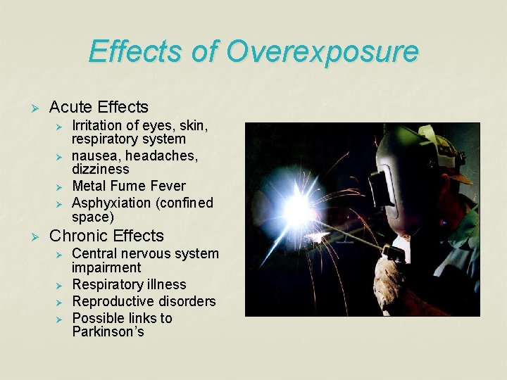 Effects of Overexposure Ø Acute Effects Ø Ø Ø Irritation of eyes, skin, respiratory