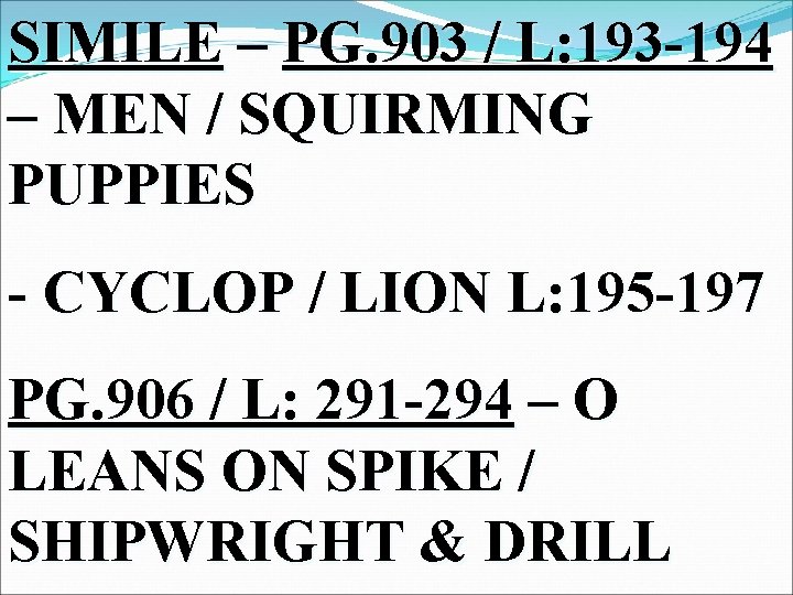 SIMILE – PG. 903 / L: 193 -194 – MEN / SQUIRMING PUPPIES -