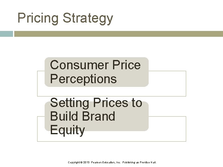 Pricing Strategy Consumer Price Perceptions Setting Prices to Build Brand Equity Copyright © 2013