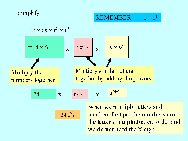 Simplify REMEMBER r = r 1 4 r x 6 s x r 2