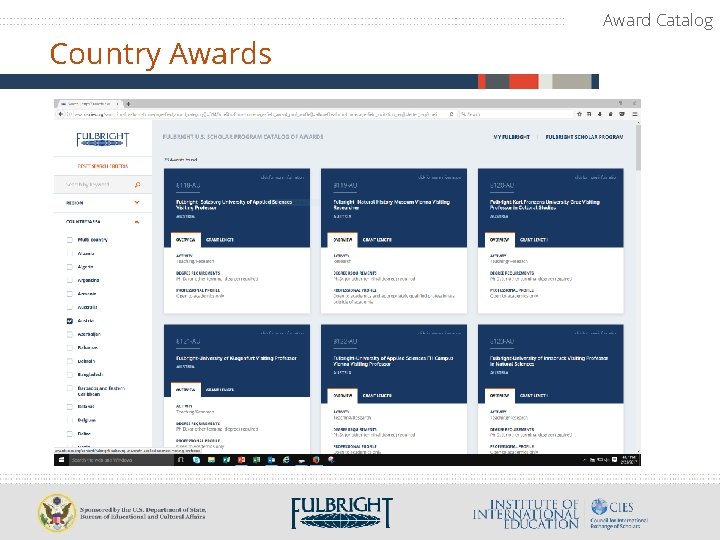 Award Catalog Country Awards 