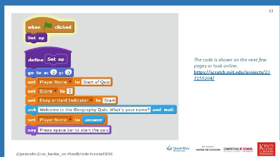 11 The code is shown on the next few pages or look online. https: