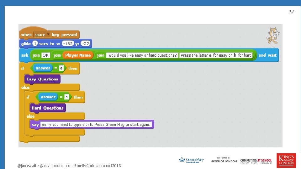 12 @janewaite @cas_london_crc #Smelly. Code #casconf 2018 