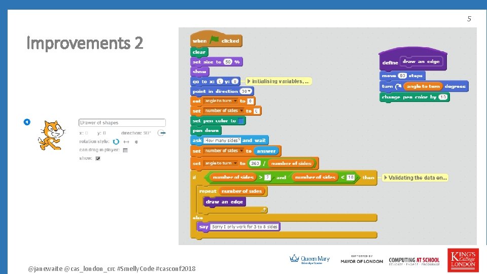 5 Improvements 2 @janewaite @cas_london_crc #Smelly. Code #casconf 2018 