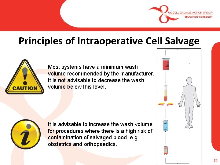 Principles of Intraoperative Cell Salvage Most systems have a minimum wash volume recommended by