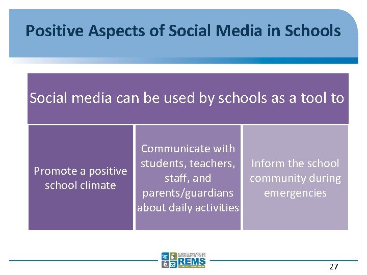 Positive Aspects of Social Media in Schools Social media can be used by schools