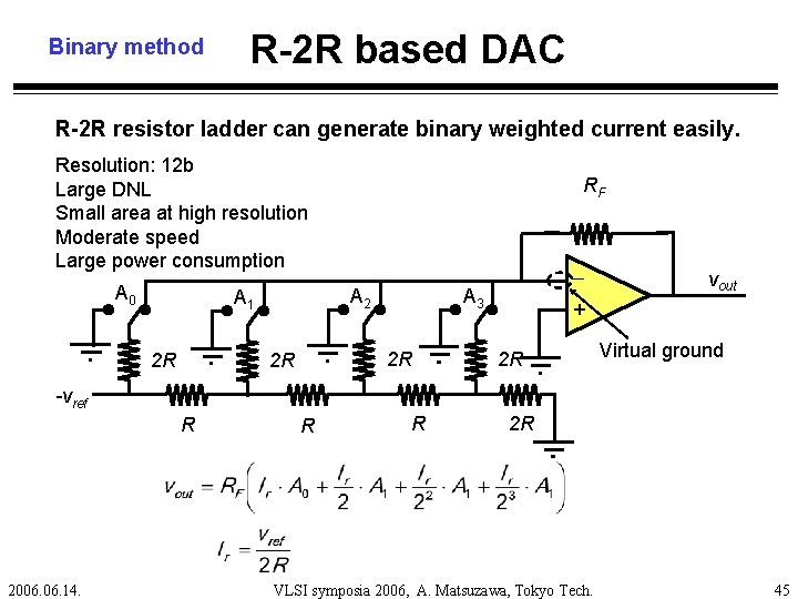 Binary method R-2 R based DAC R-2 R resistor ladder can generate binary weighted