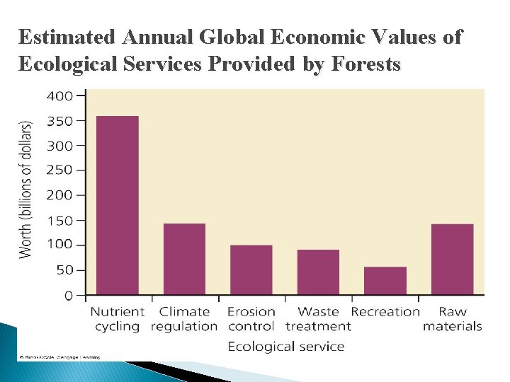 Estimated Annual Global Economic Values of Ecological Services Provided by Forests 