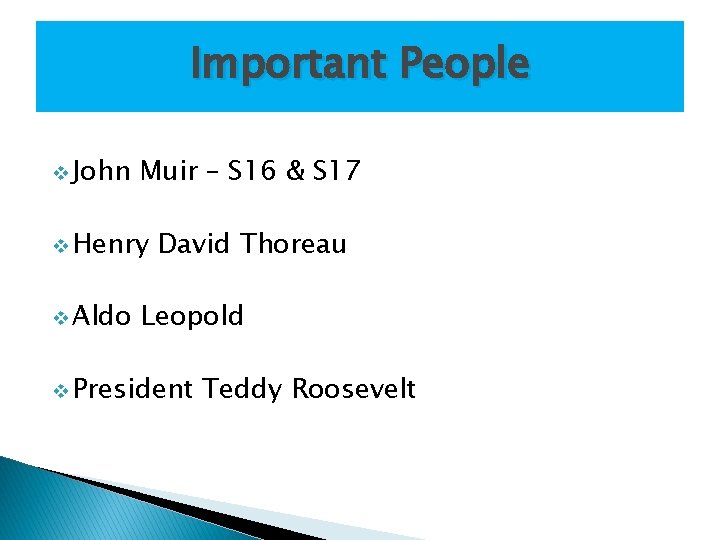 Important People v John Muir – S 16 & S 17 v Henry v