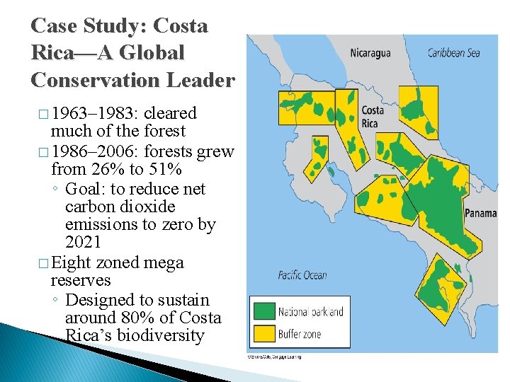 Case Study: Costa Rica—A Global Conservation Leader � 1963– 1983: cleared much of the