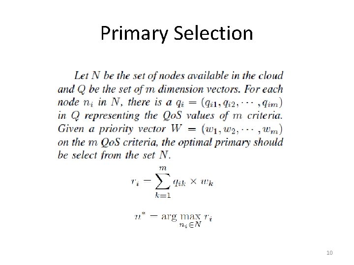 Primary Selection 10 