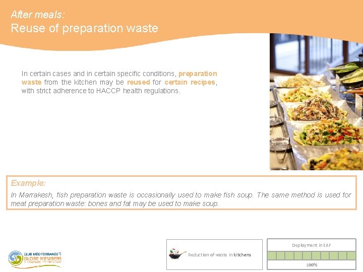 After meals: Reuse of preparation waste In certain cases and in certain specific conditions,