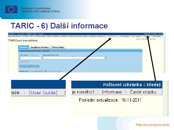 TARIC - 6) Další informace 