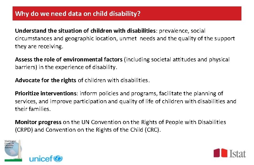 Why do we need data on child disability? Understand the situation of children with