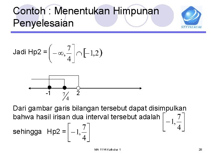 Contoh : Menentukan Himpunan Penyelesaian Jadi Hp 2 = -1 2 Dari gambar garis