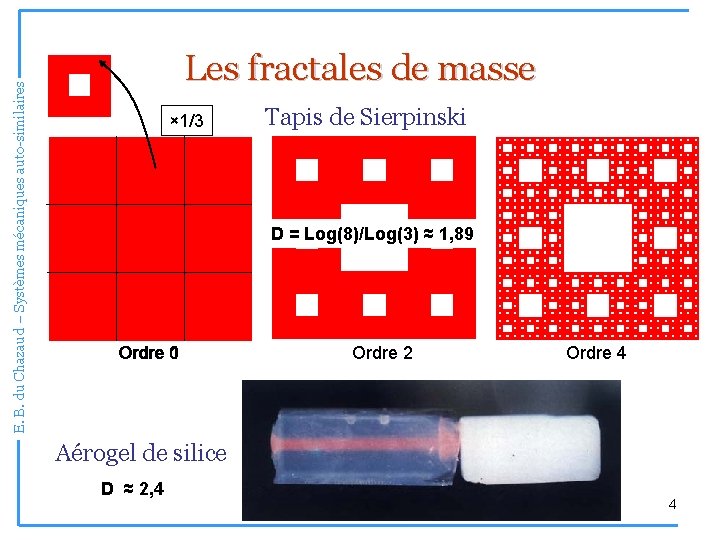 E. B. du Chazaud – Systèmes mécaniques auto-similaires Les fractales de masse × 1/3