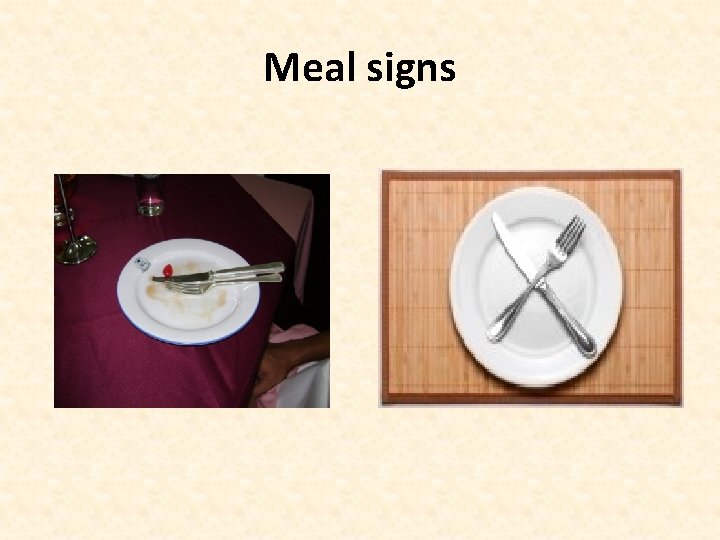 Meal signs 