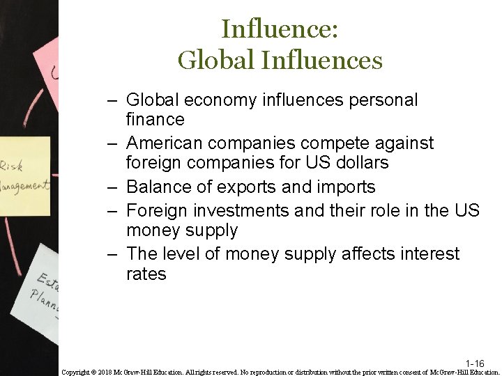 Influence: Global Influences – Global economy influences personal finance – American companies compete against