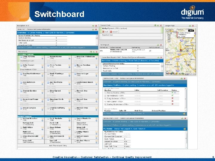 Switchboard Creative Innovation – Customer Satisfaction – Continual Quality Improvement 9 