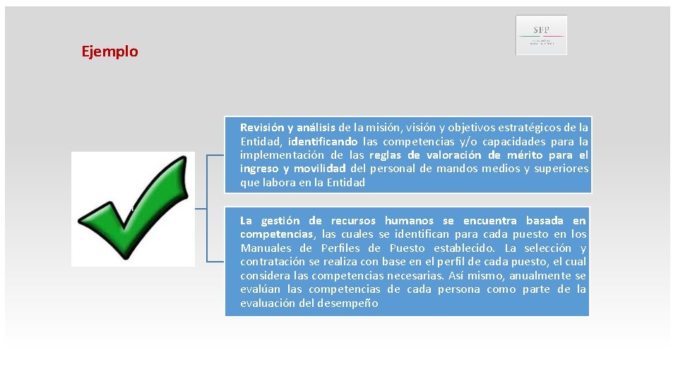 Ejemplo Revisión y análisis de la misión, visión y objetivos estratégicos de la Entidad,