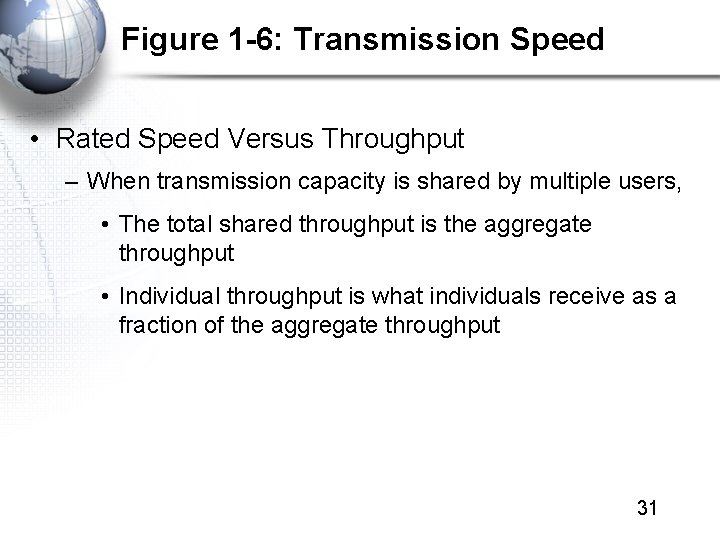 Figure 1 -6: Transmission Speed • Rated Speed Versus Throughput – When transmission capacity