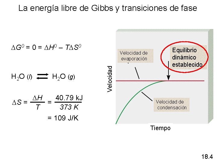 La energía libre de Gibbs y transiciones de fase DG 0 = DH 0