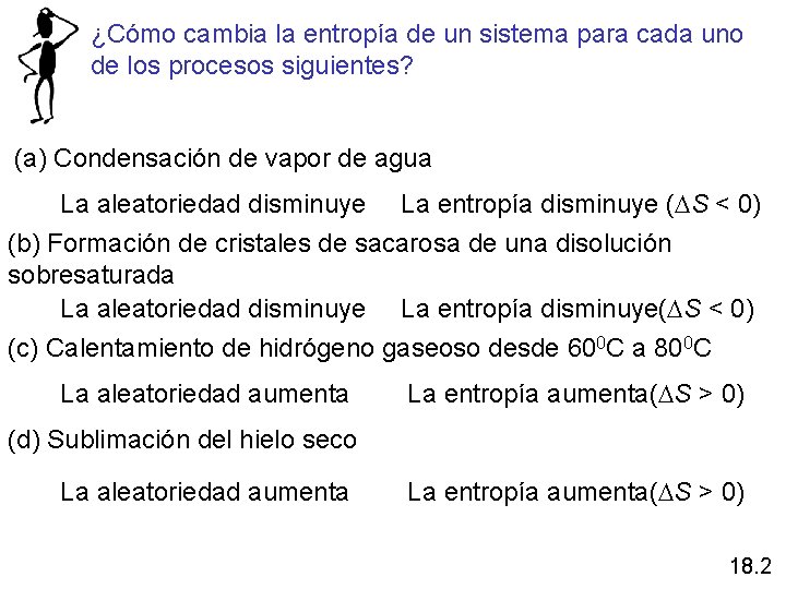 ¿Cómo cambia la entropía de un sistema para cada uno de los procesos siguientes?