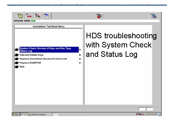 HDS troubleshooting with System Check and Status Log 