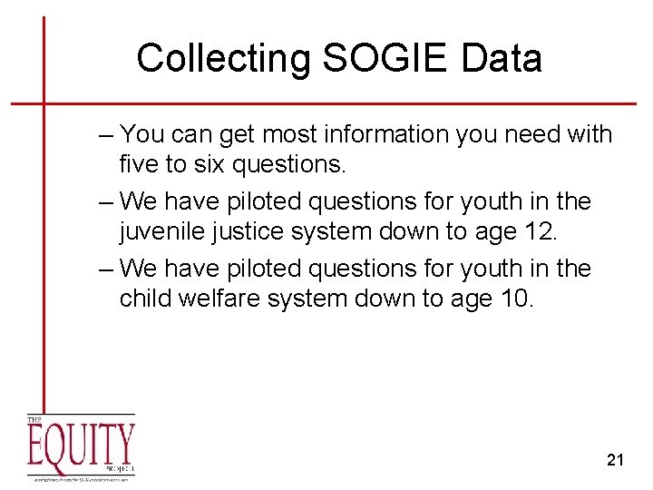 Collecting SOGIE Data – You can get most information you need with five to