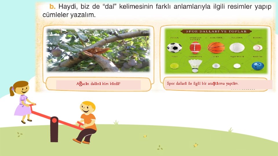 Ağacın dalını kim kırdı? Spor dalları ile ilgili bir araştırma yaptım. 