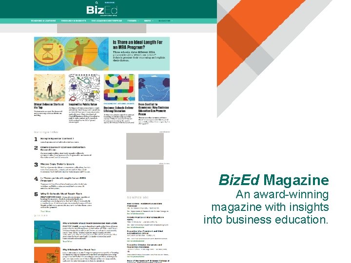 Biz. Ed Magazine An award-winning magazine with insights into business education. 