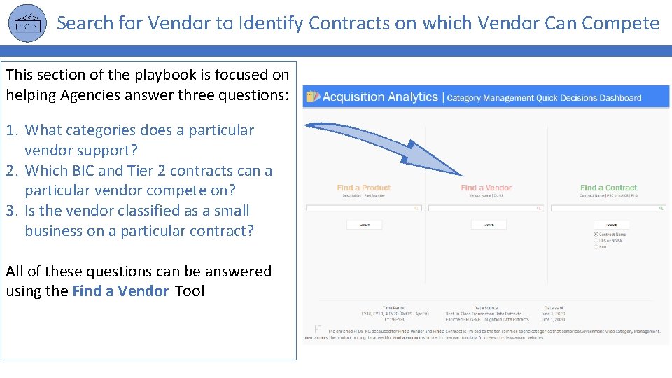 Search for Vendor to Identify Contracts on which Vendor Can Compete This section of