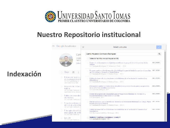 Nuestro Repositorio institucional Indexación 
