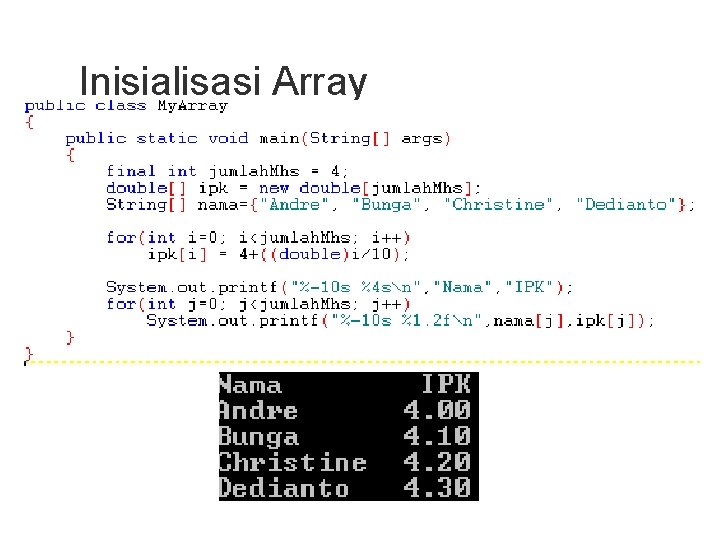 Inisialisasi Array 