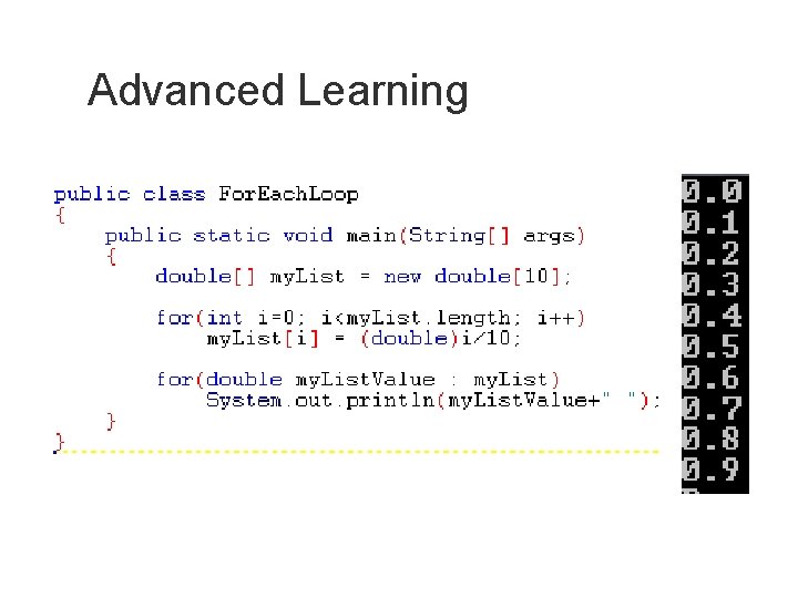 Advanced Learning 