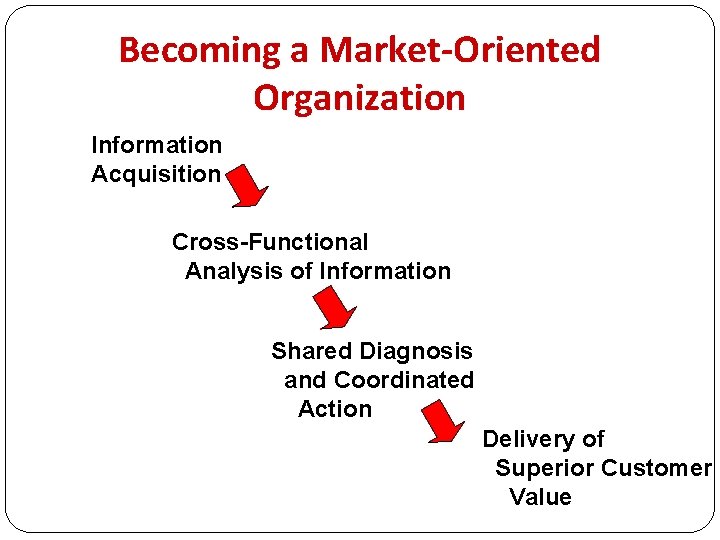 Becoming a Market-Oriented Organization Information Acquisition Cross-Functional Analysis of Information Shared Diagnosis and Coordinated