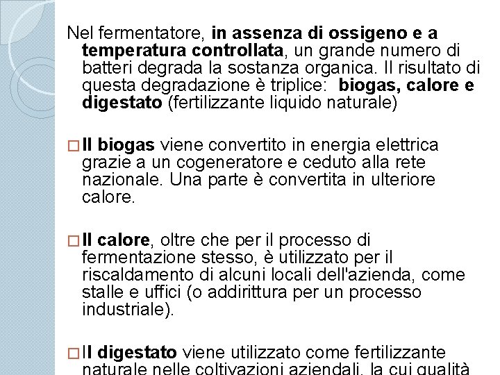 Nel fermentatore, in assenza di ossigeno e a temperatura controllata, un grande numero di