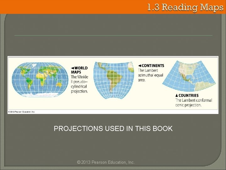 PROJECTIONS USED IN THIS BOOK © 2013 Pearson Education, Inc. 