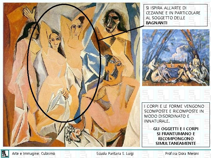 SI ISPIRA ALL’ARTE DI CEZANNE E IN PARTICOLARE AL SOGGETTO DELLE BAGNANTI I CORPI