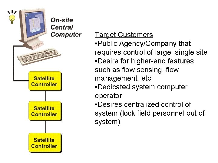 Target Customers • Public Agency/Company that requires control of large, single site • Desire