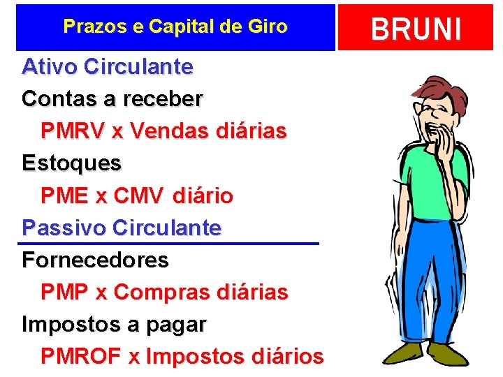 Prazos e Capital de Giro Ativo Circulante Contas a receber PMRV x Vendas diárias