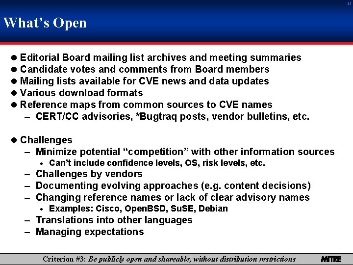 35 What’s Open 0 0 0 Editorial Board mailing list archives and meeting summaries