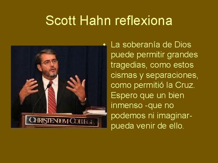 Scott Hahn reflexiona • La soberanía de Dios puede permitir grandes tragedias, como estos