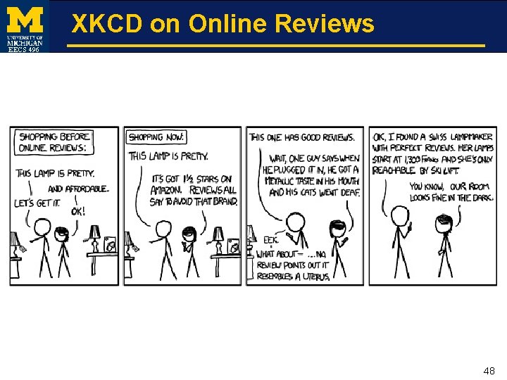 XKCD on Online Reviews EECS 496 48 