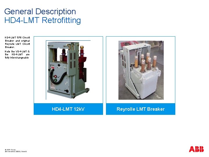 General Description HD 4 -LMT Retrofitting HD 4 -LMT SF 6 Circuit Breaker and